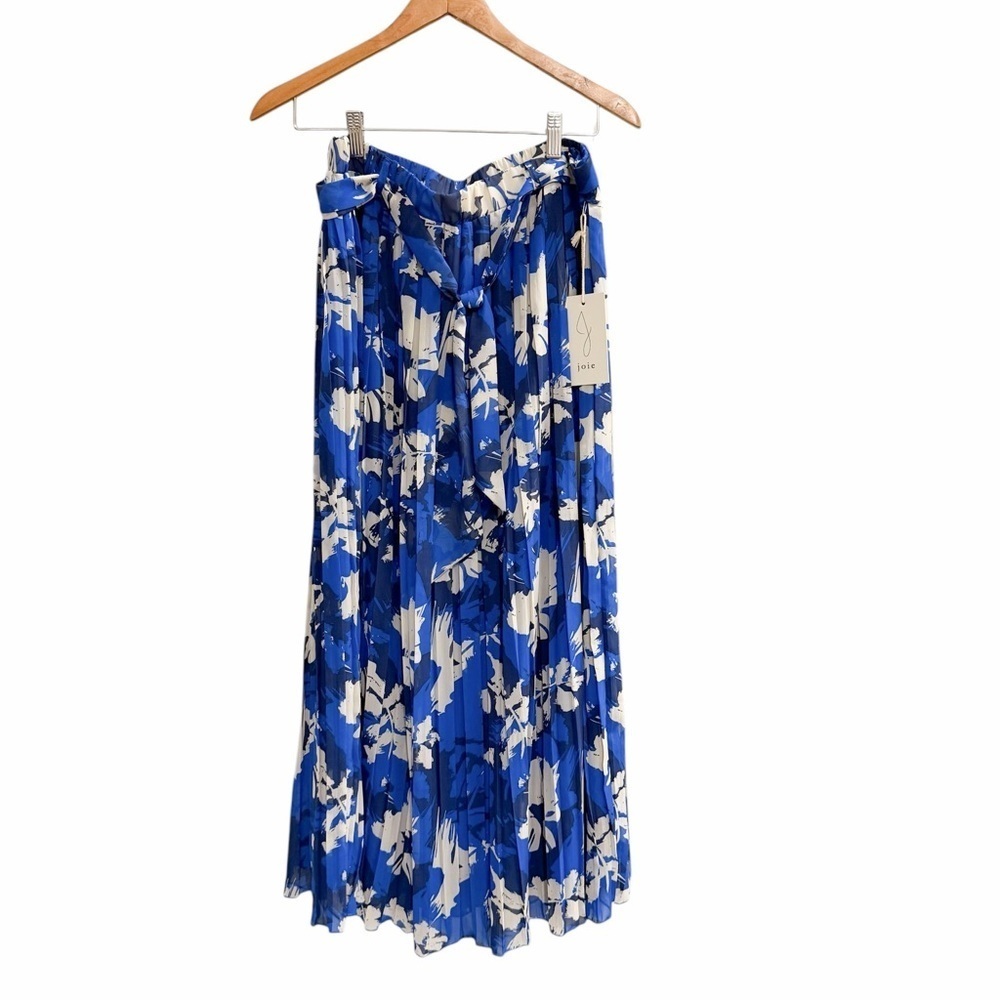 NWT JOIE Floral Blue and White Women's Skirt Size Large